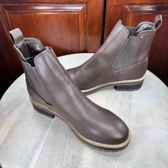Kensie Womens Khai Chelsea Boots Size 8.5 Brown Slip On Ankle Boots New - Picture 4 of 14